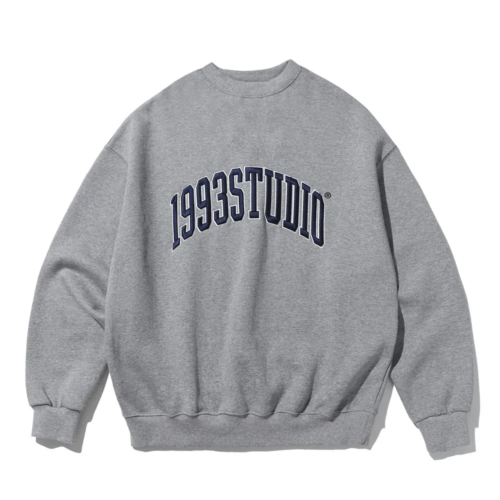 1993studio  |Crew Neck Unisex Sweat Street Style Long Sleeves Plain