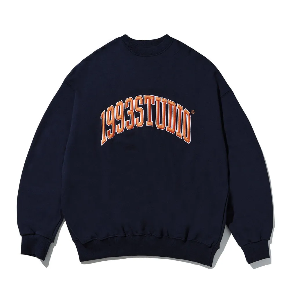 1993studio  |Crew Neck Unisex Sweat Street Style Long Sleeves Plain