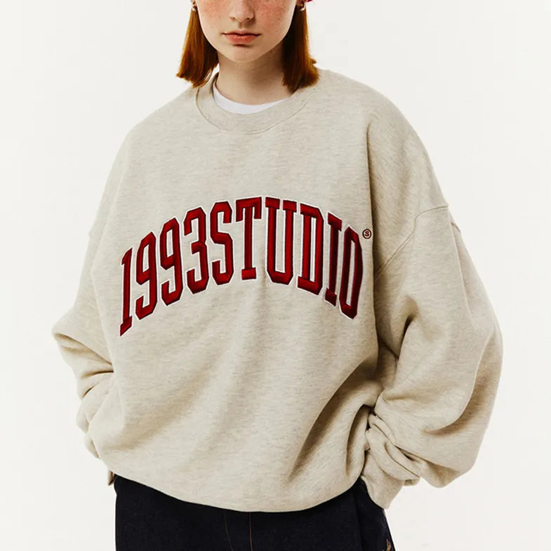 1993studio  |Crew Neck Unisex Sweat Street Style Long Sleeves Plain