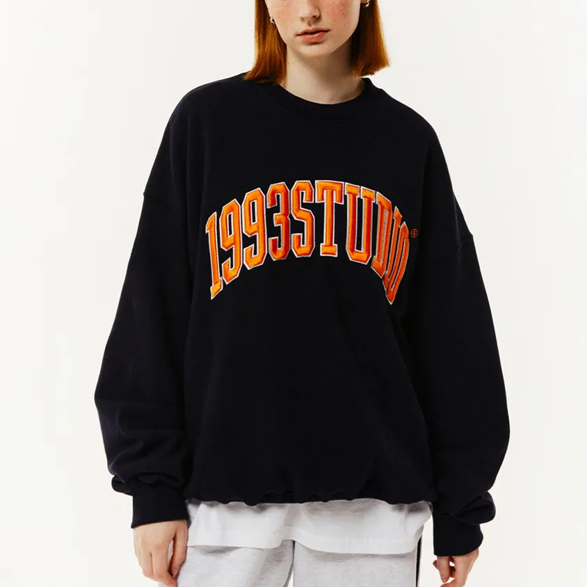 1993studio  |Crew Neck Unisex Sweat Street Style Long Sleeves Plain