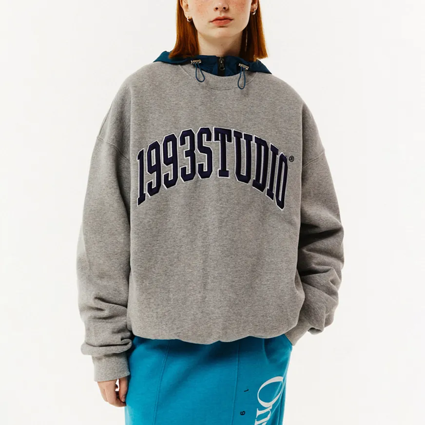 1993studio  |Crew Neck Unisex Sweat Street Style Long Sleeves Plain