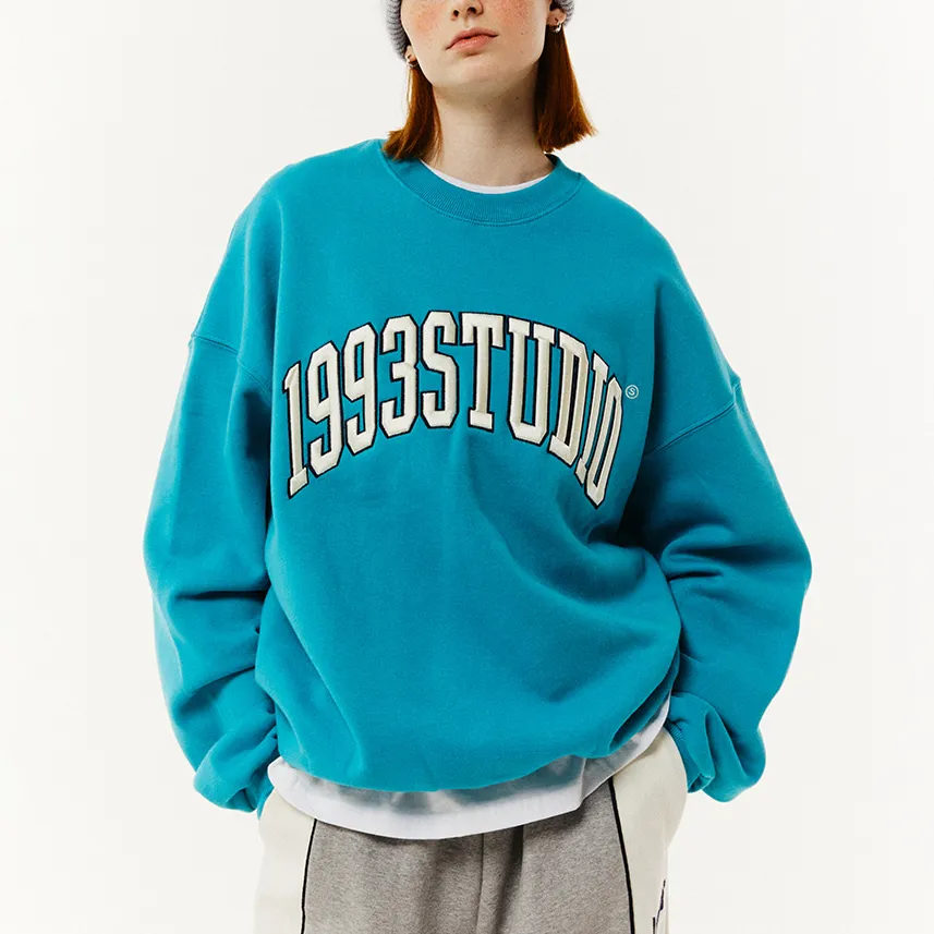 1993studio  |Crew Neck Unisex Sweat Street Style Long Sleeves Plain