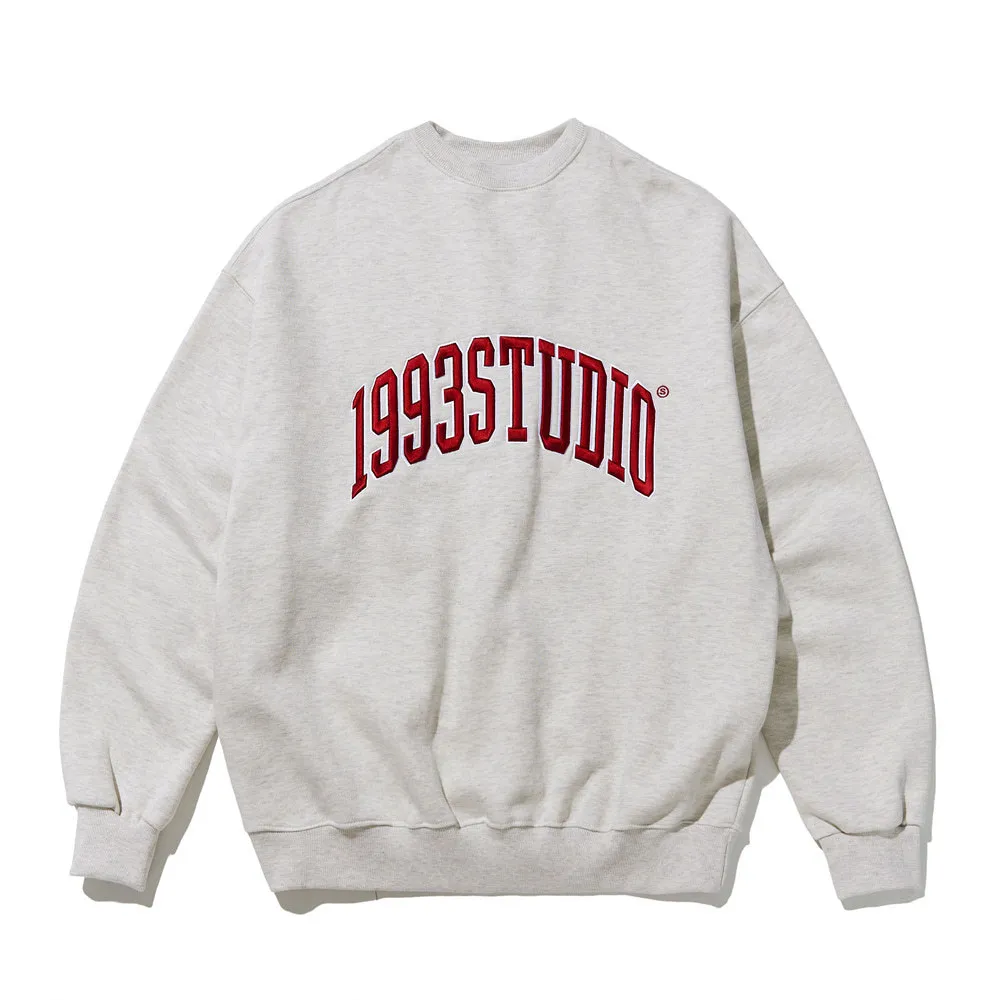 1993studio  |Crew Neck Unisex Sweat Street Style Long Sleeves Plain