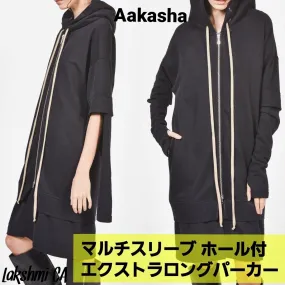 Aakasha  |Sweat Street Style Long Sleeves Plain Long Short Sleeves