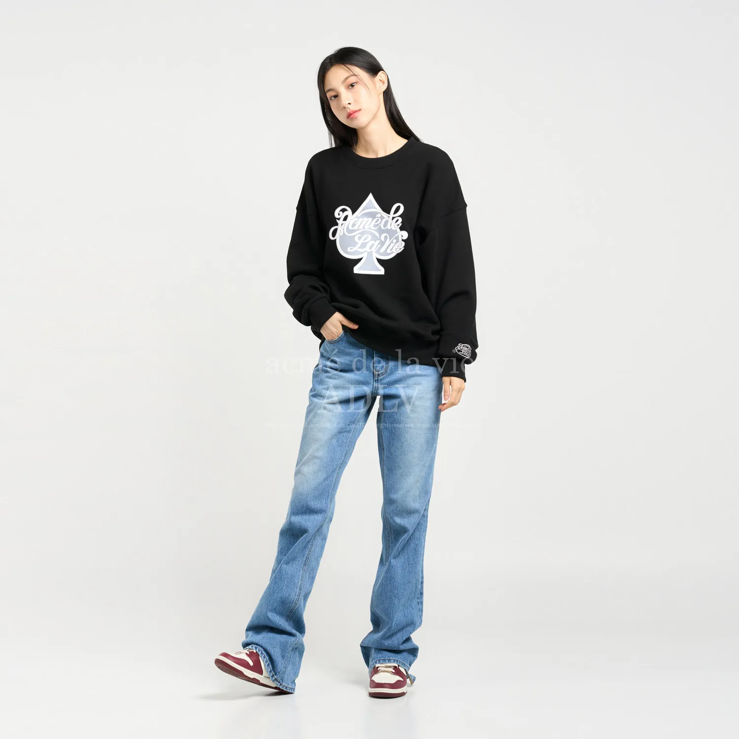 acme de la vie  |Crew Neck Sweat Street Style Collaboration Long Sleeves