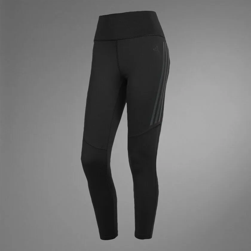 adidas Dailyrun 3-Stripes 7/8 Womens Running Leggings Black AEROREADY Pocket