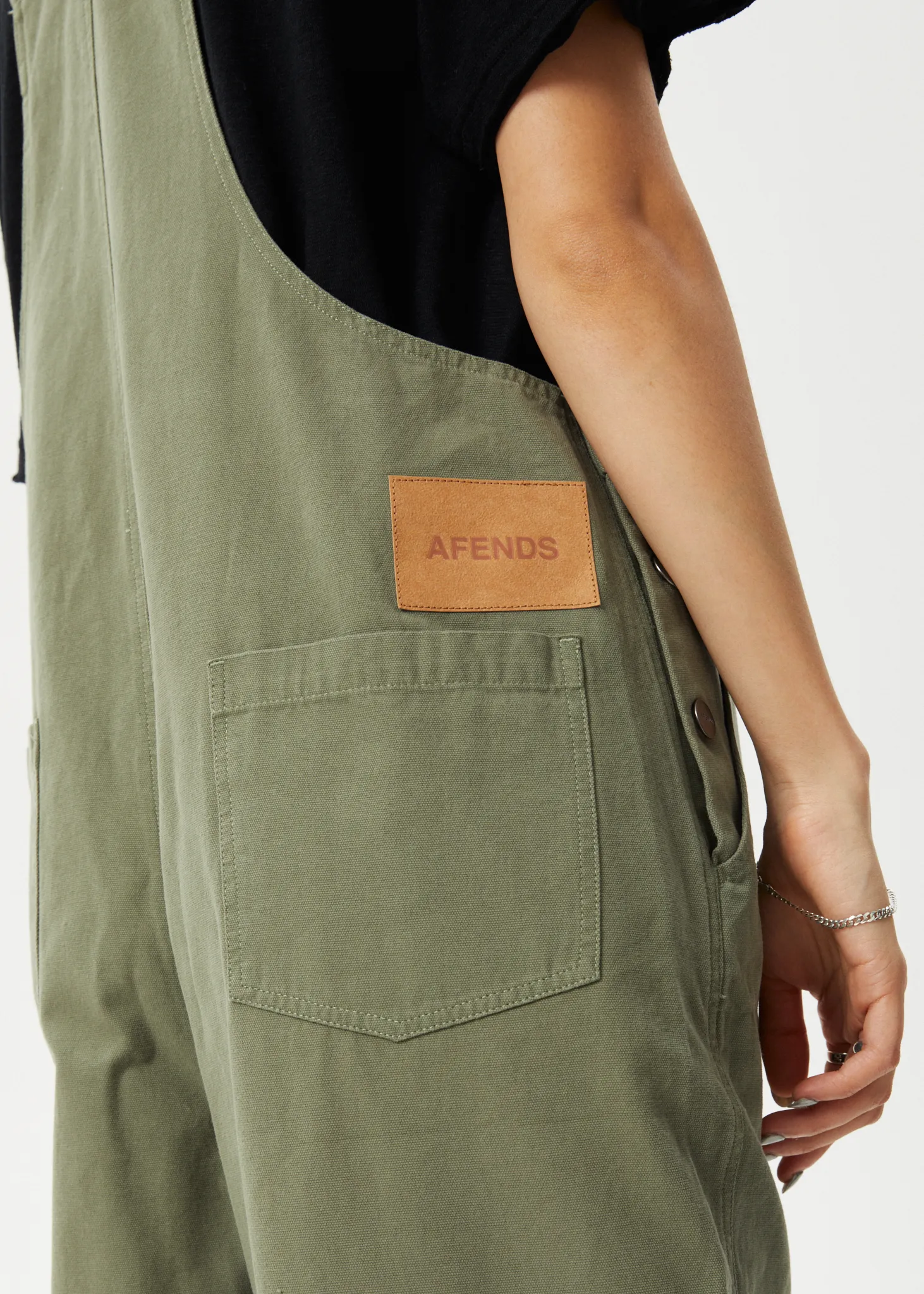 AFENDS Womens Fraser - Utility Overalls - Olive