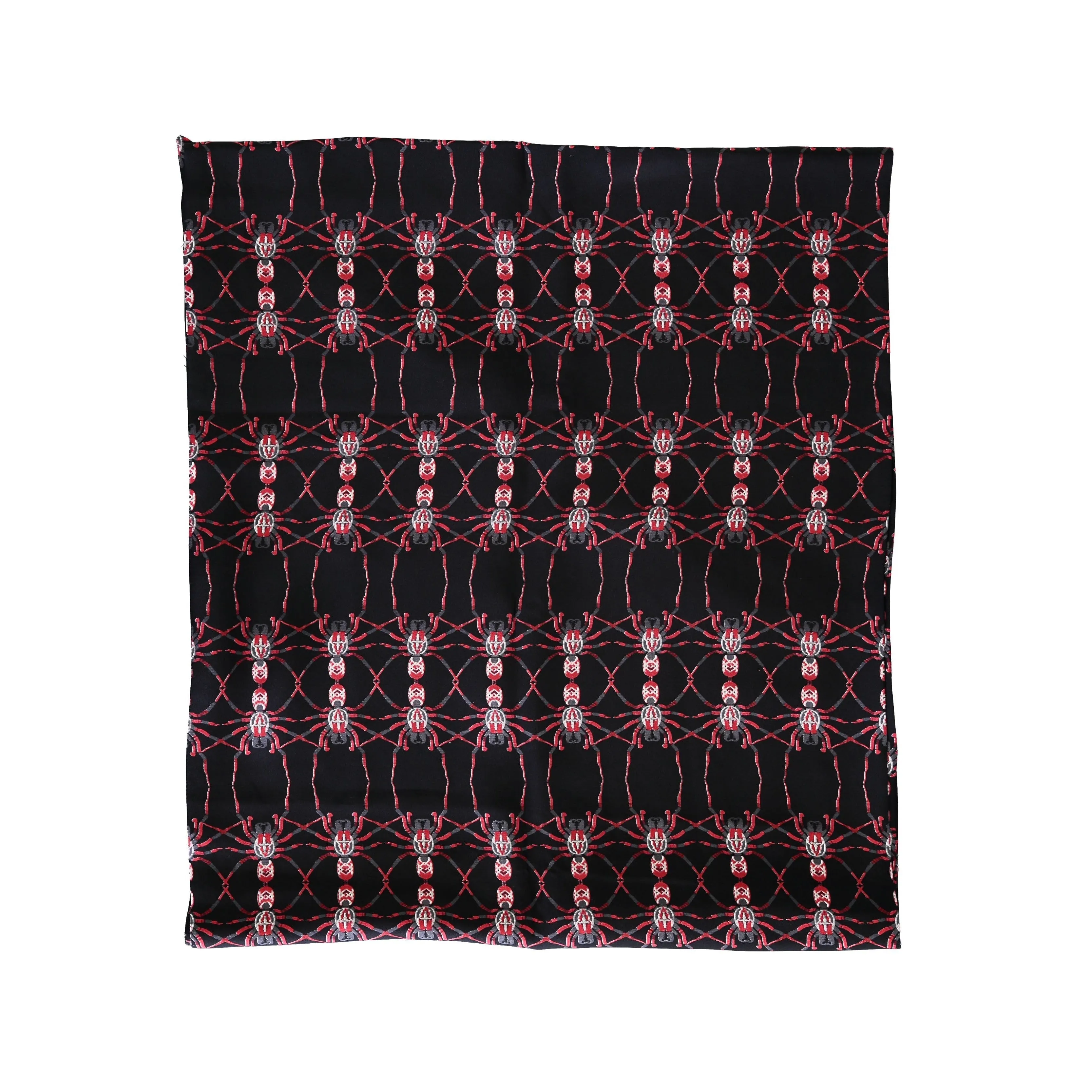 Alexander McQueen Black Red Spider Print Silk Scarf - '10s