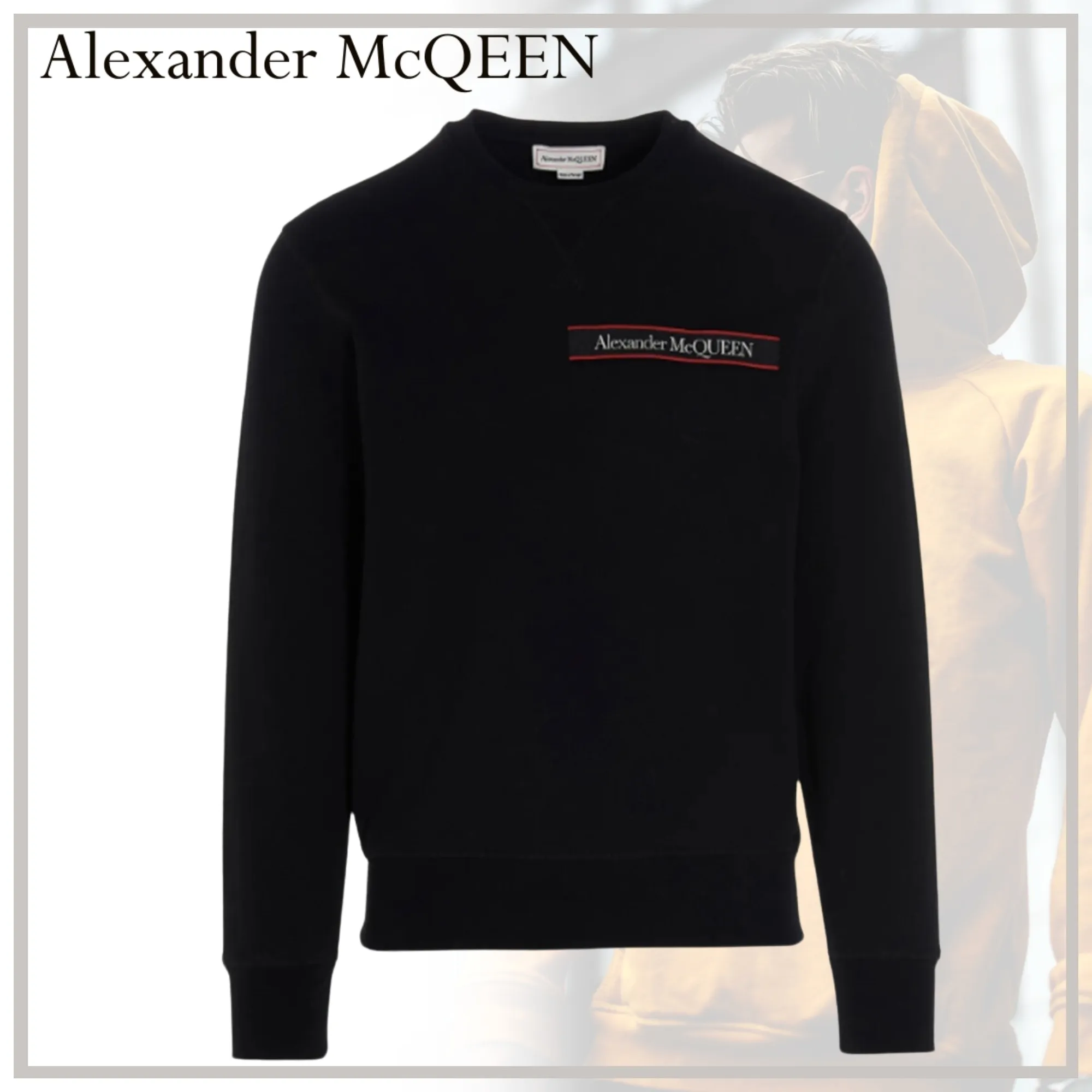 alexander mcqueen  |Crew Neck Unisex Street Style Long Sleeves Plain Cotton