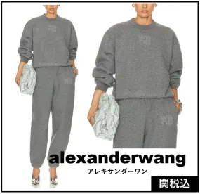 Alexander Wang  |Crew Neck Unisex Sweat Street Style Long Sleeves Plain