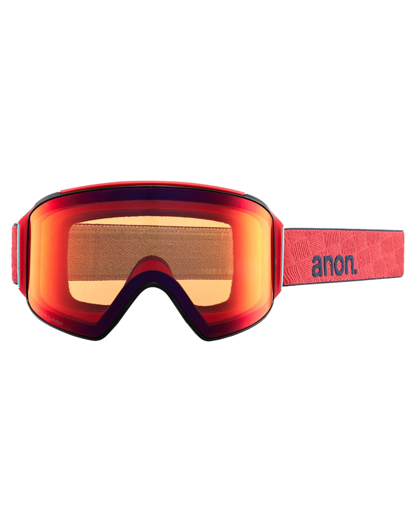 Anon M4 Cylindrical Low Bridge Snow Goggles + Bonus Lens + Mfi Face Mask - Coral/Perceive Sunny Bronze Lens