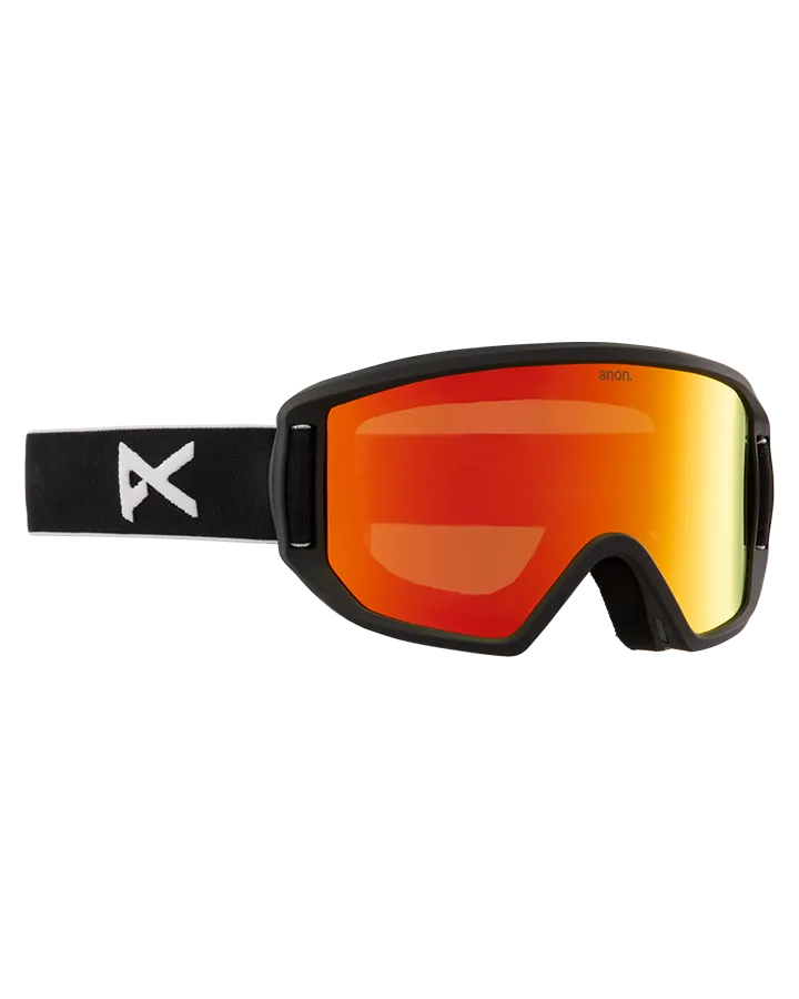 Anon Relapse Jr. Snow Goggles + Mfi Face Mask - Black/Red Solex Lens