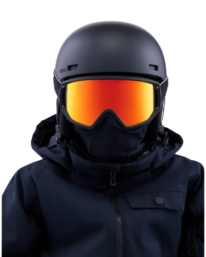 Anon Relapse Jr. Snow Goggles + Mfi Face Mask - Black/Red Solex Lens