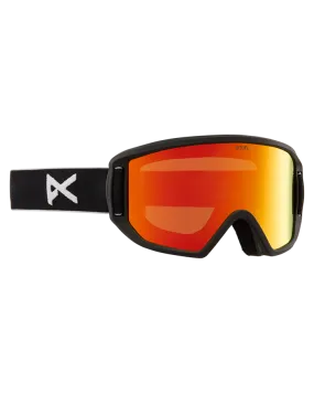 Anon Relapse Jr. Snow Goggles + Mfi Face Mask - Black/Red Solex Lens