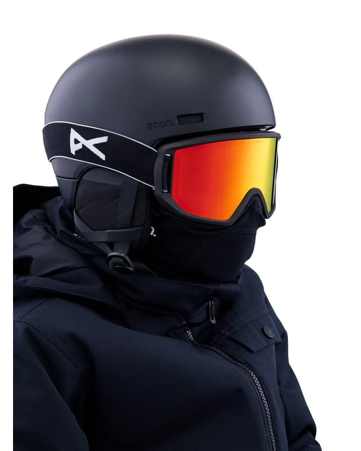 Anon Relapse Jr. Snow Goggles + Mfi Face Mask - Black/Red Solex Lens