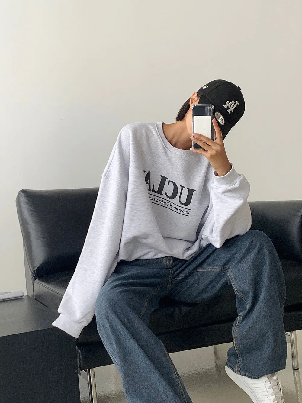 ASCLO  |Crew Neck Unisex Sweat Street Style U-Neck Long Sleeves