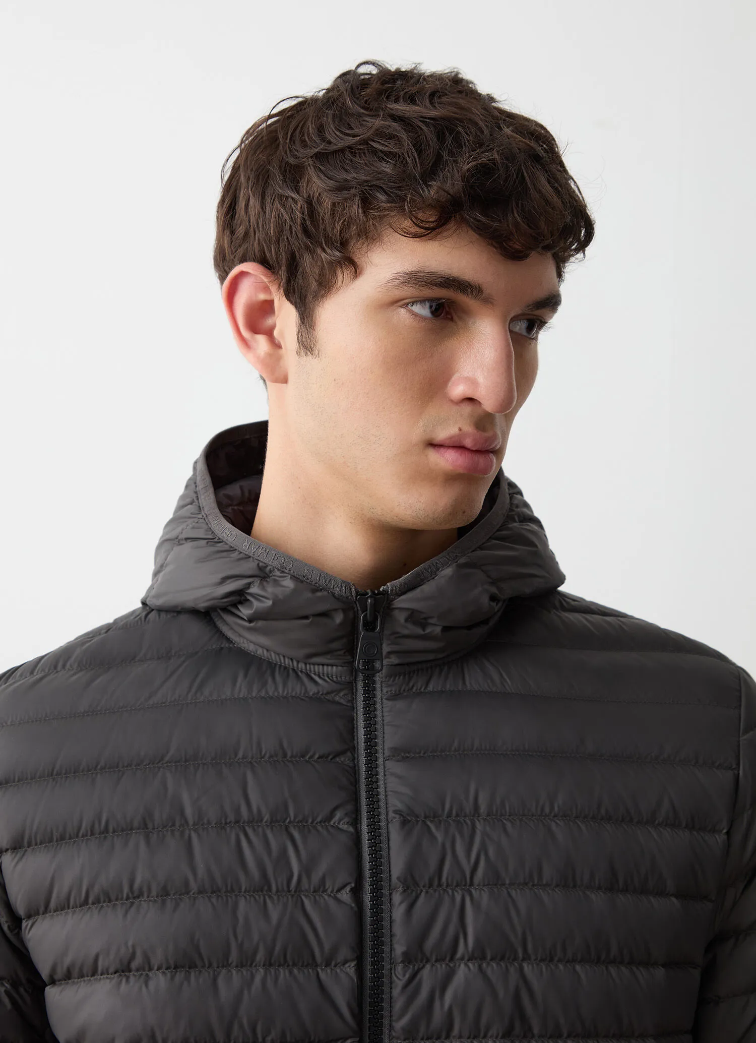 Autumn down jacket with hood-