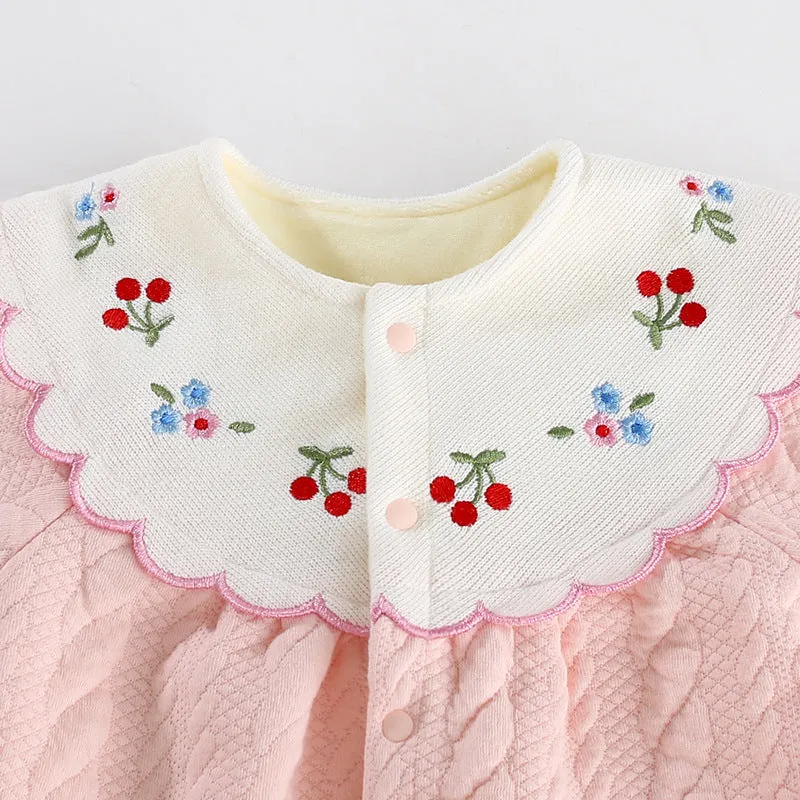 Baby Girls Flower Embroidered Jumpsuits Wholesale 231019224