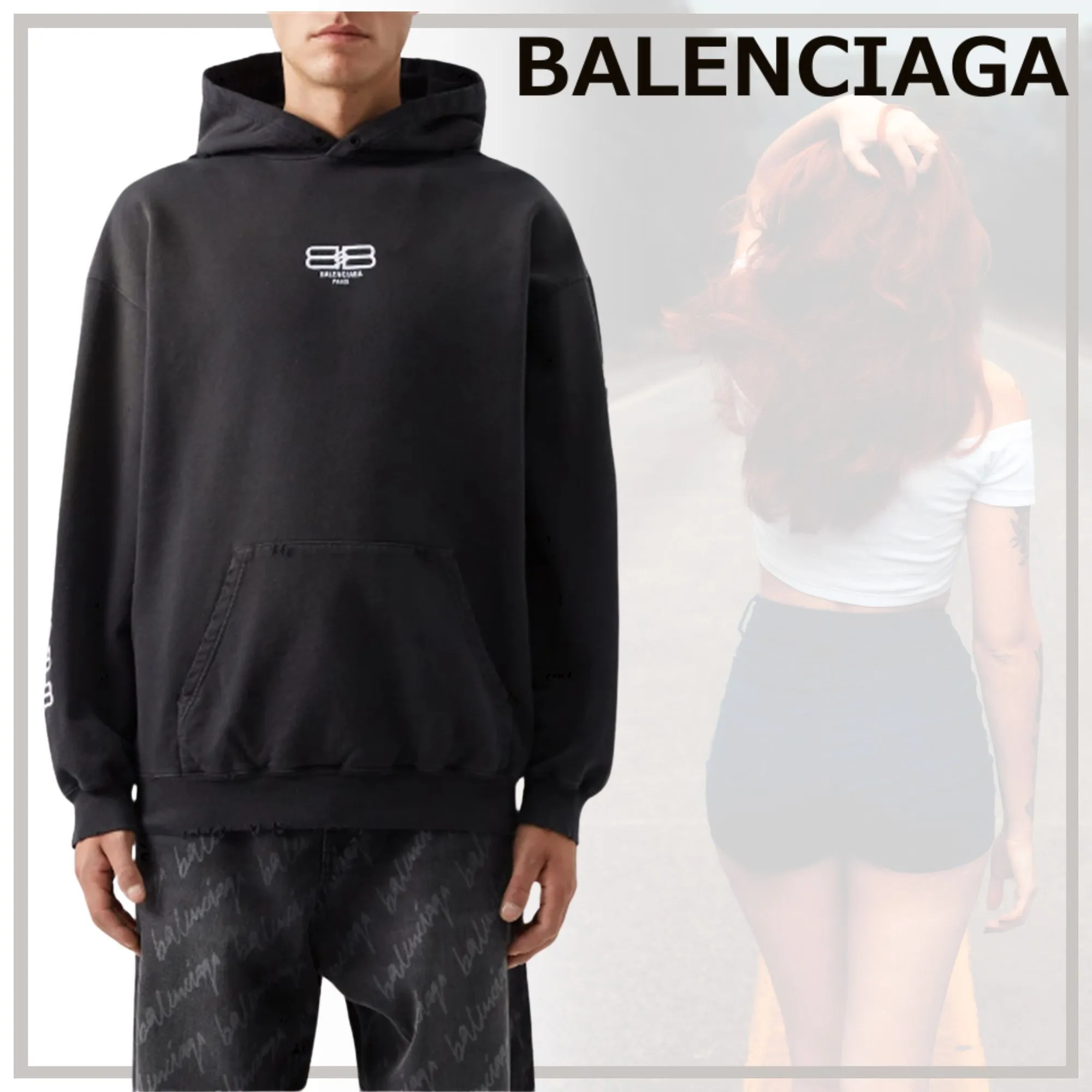 BALENCIAGA  |Unisex Street Style Long Sleeves Plain Oversized Logo