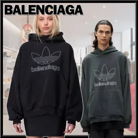 BALENCIAGA  |Unisex Sweat Street Style Collaboration Bi-color