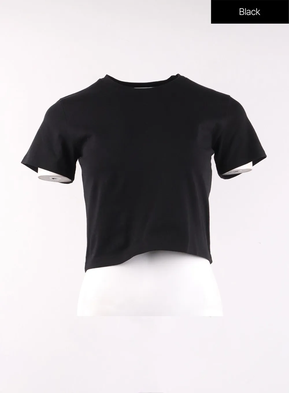 Basic Round Neck Crop Tee OF406