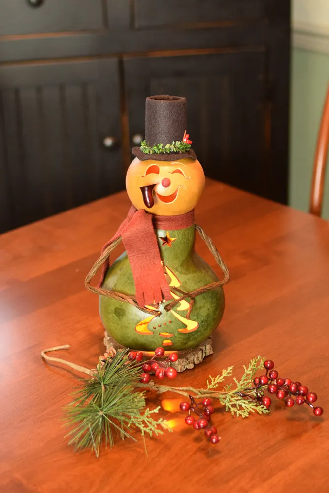 Bayberry Snowman Gourd - Available in Multiple Sizes