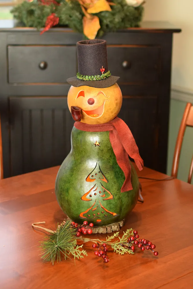 Bayberry Snowman Gourd - Available in Multiple Sizes