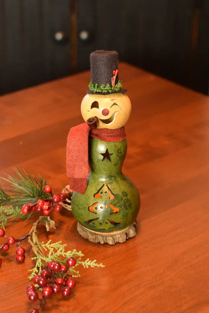 Bayberry Snowman Gourd - Available in Multiple Sizes