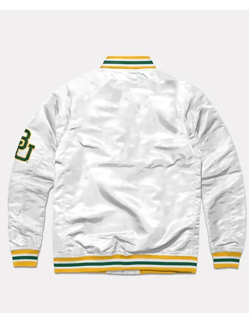 Baylor Bears White Script Satin Jacket - William Jacket