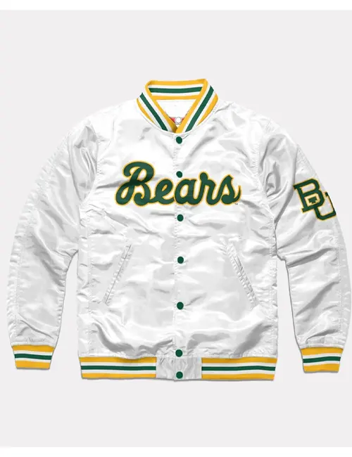 Baylor Bears White Script Satin Jacket - William Jacket