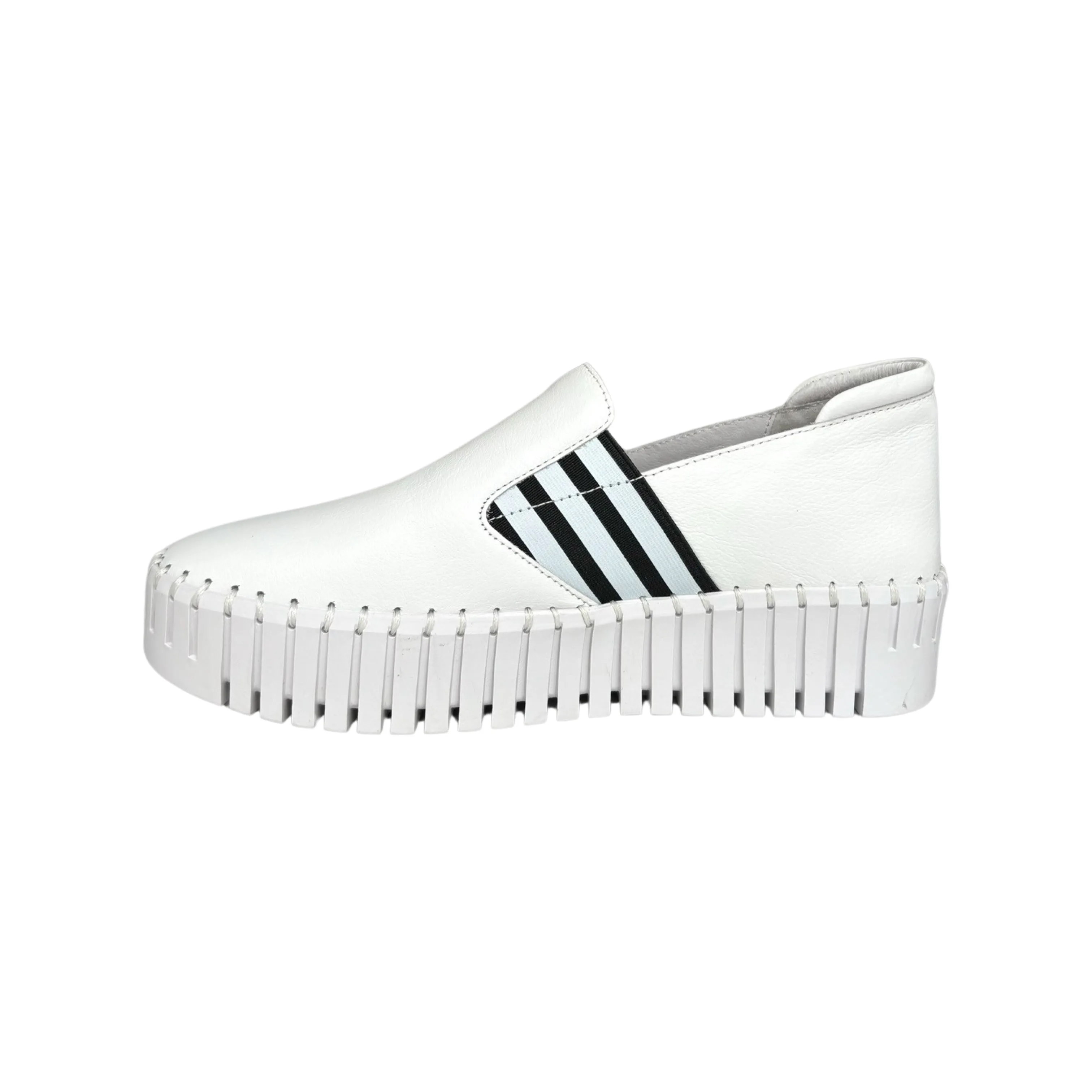 Becca White/Black Stripe Slip On