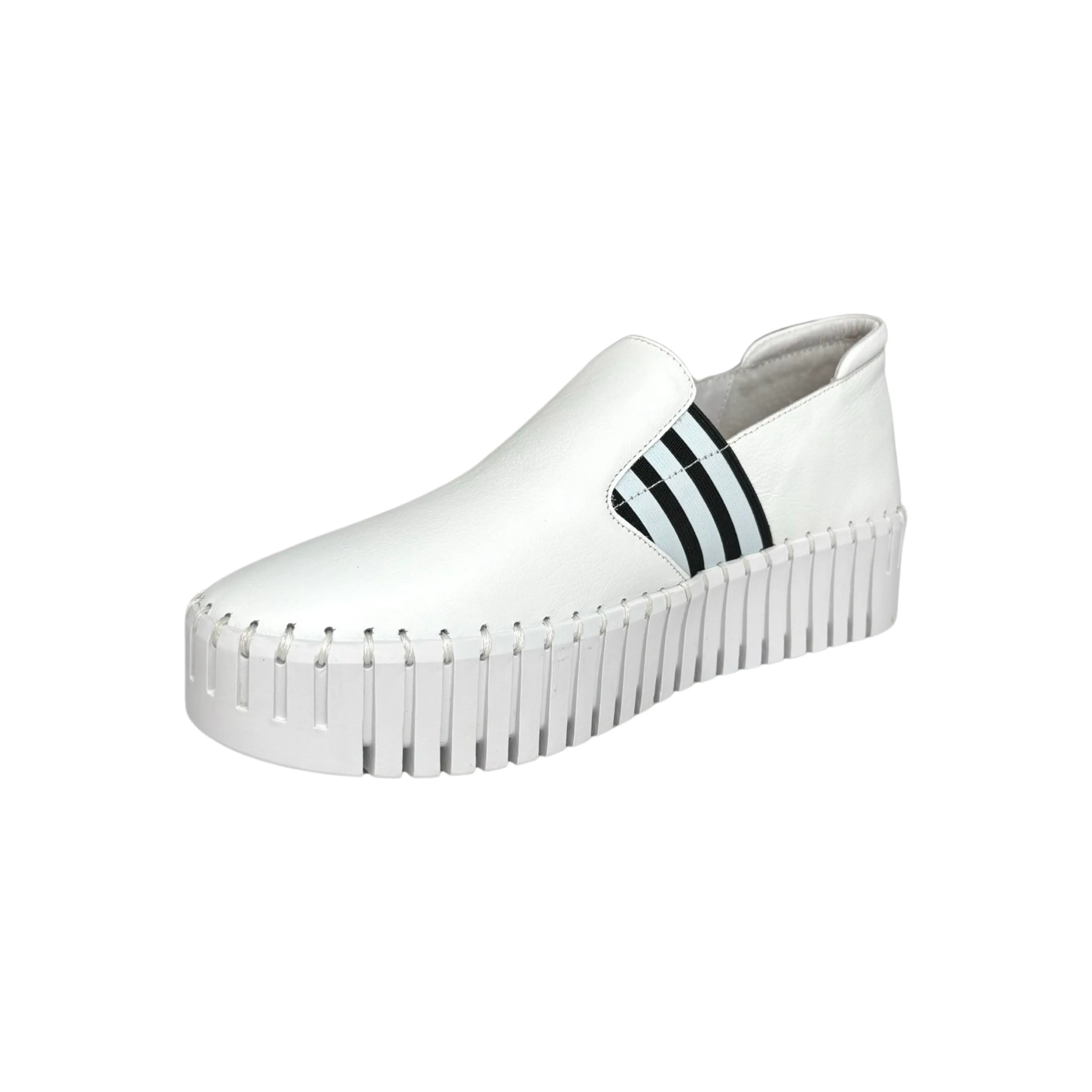 Becca White/Black Stripe Slip On