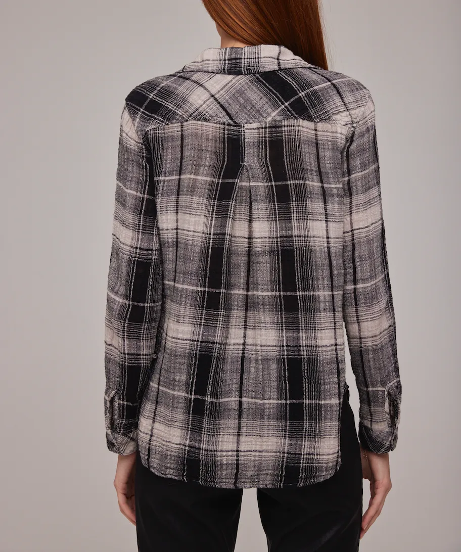 BELLA DAHL CLASSIC PLAID BUTTON DOWN