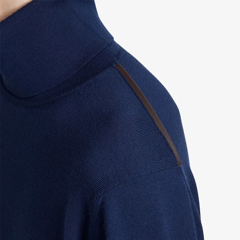 Berluti  |Wool Turtleneck With Leather Detail