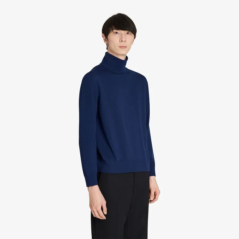 Berluti  |Wool Turtleneck With Leather Detail