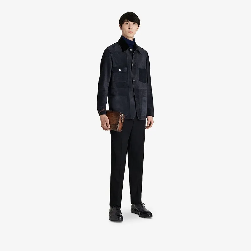 Berluti  |Wool Turtleneck With Leather Detail