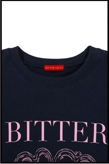 BITTER CELLS  |Crew Neck Heart Street Style Long Sleeves Plain Cotton Logo