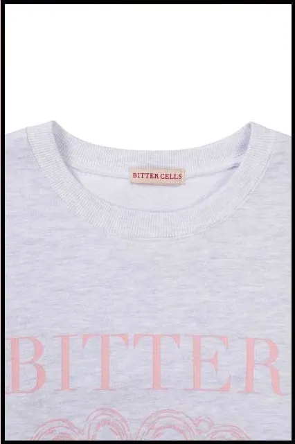 BITTER CELLS  |Crew Neck Heart Street Style Long Sleeves Plain Cotton Logo