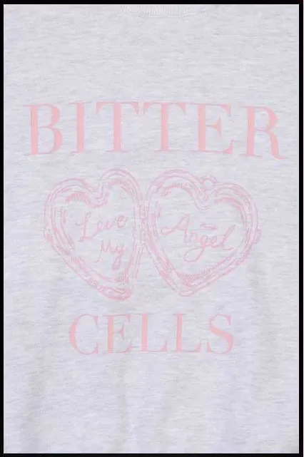 BITTER CELLS  |Crew Neck Heart Street Style Long Sleeves Plain Cotton Logo