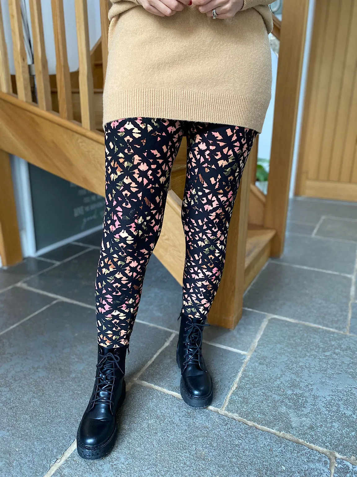 Black Soft Touch Printed Leggings