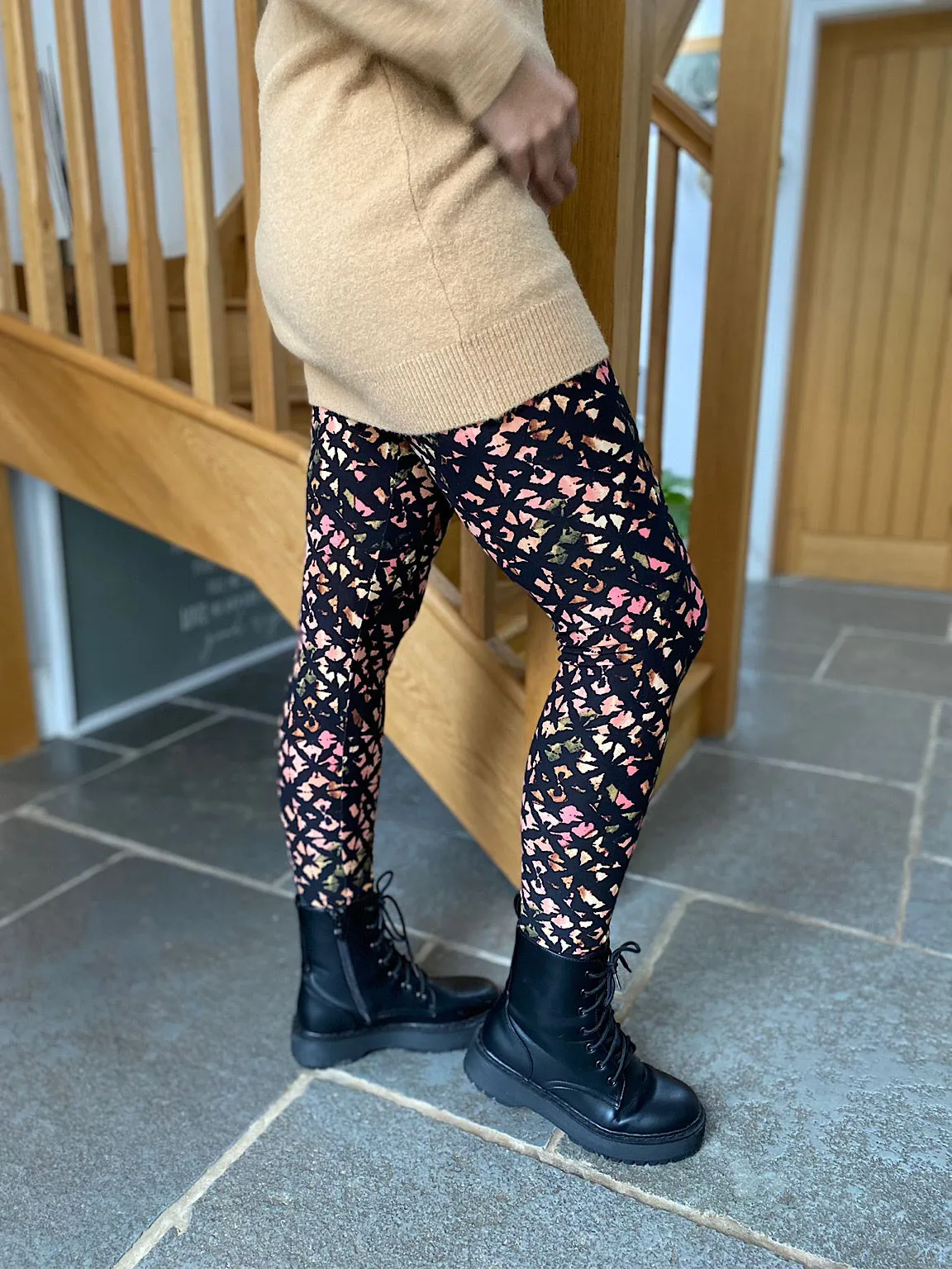 Black Soft Touch Printed Leggings