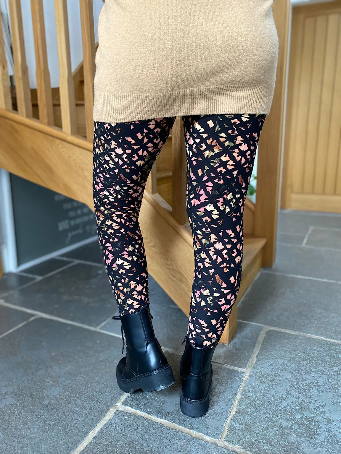 Black Soft Touch Printed Leggings