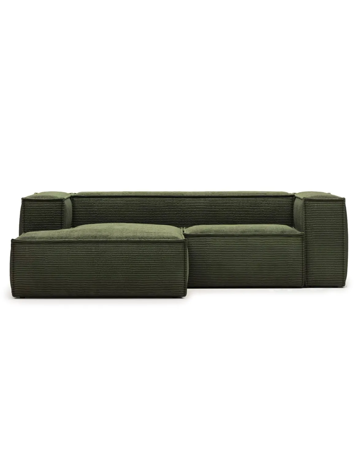 Blok 2-Seater Left Lounge Sofa Corduroy Green