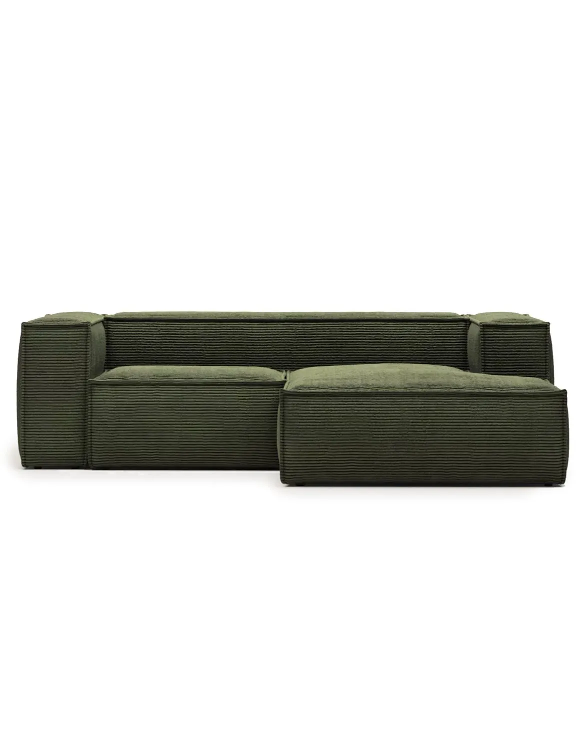 Blok 2-Seater Right Lounge Sofa Corduroy Green