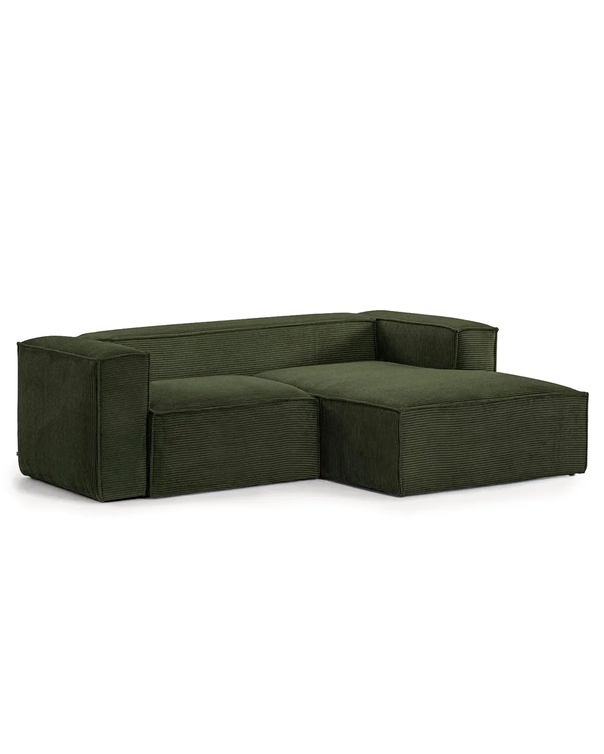 Blok 2-Seater Right Lounge Sofa Corduroy Green