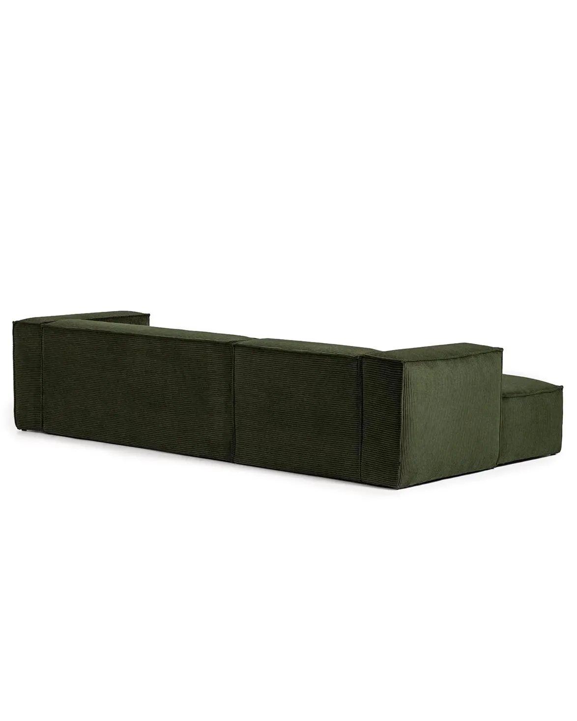 Blok 3-Seater Left Lounge Sofa Corduroy Green