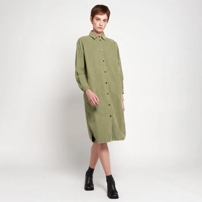 Bobo Choses Woman Corduroy Shirt Dress Light Green