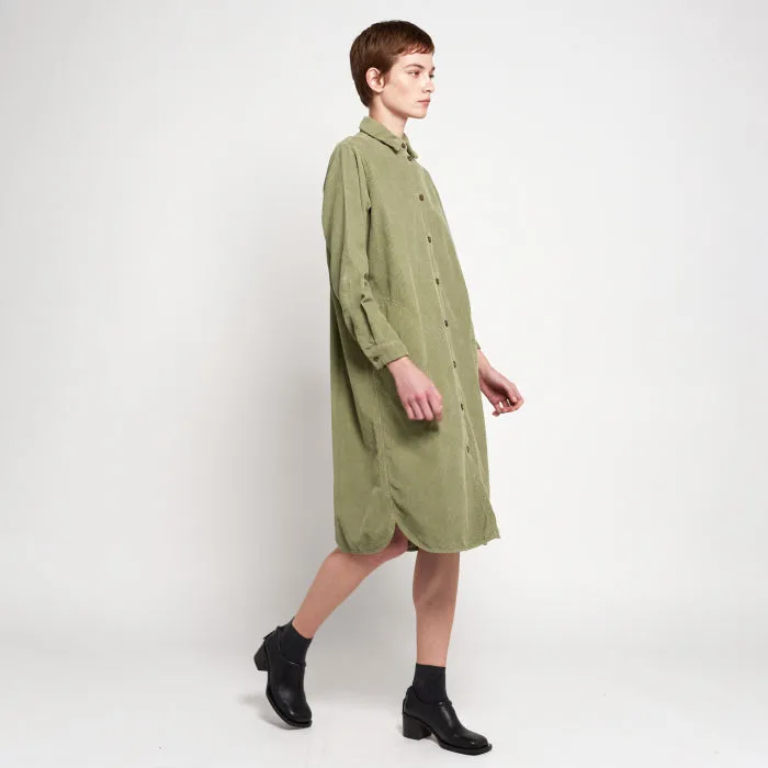 Bobo Choses Woman Corduroy Shirt Dress Light Green