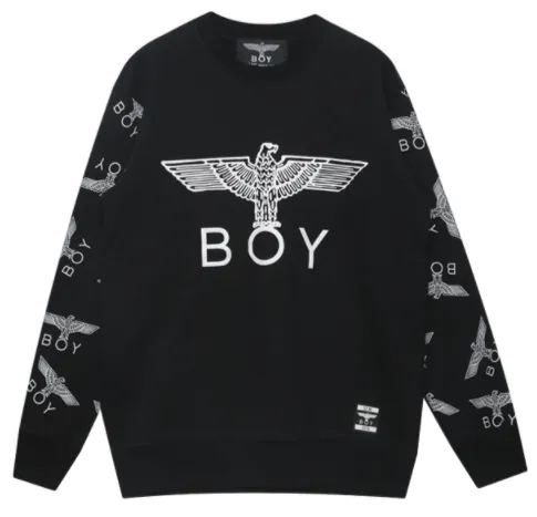 BOY LONDON  |Unisex Street Style U-Neck Long Sleeves Cotton Medium