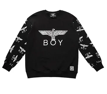 BOY LONDON  |Unisex Studded Street Style U-Neck Long Sleeves Cotton